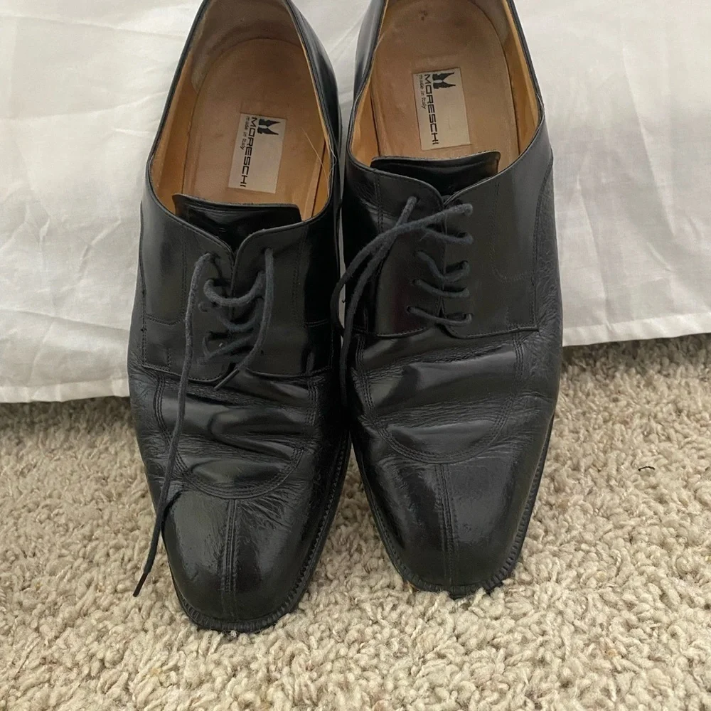 Men’s Moreschi Classic Black Oxfords (wedding shoes) size 11